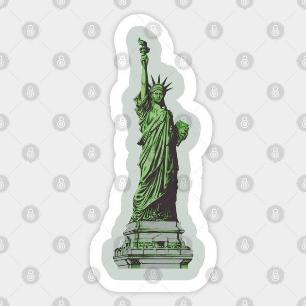 statue of liberty print independence day new york Sticker by gossiprag